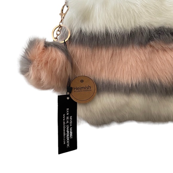 Heimish Atlantic Fashion Faux Fur Purse with Goldtone chain strap New wi… - Picture 3 of 6